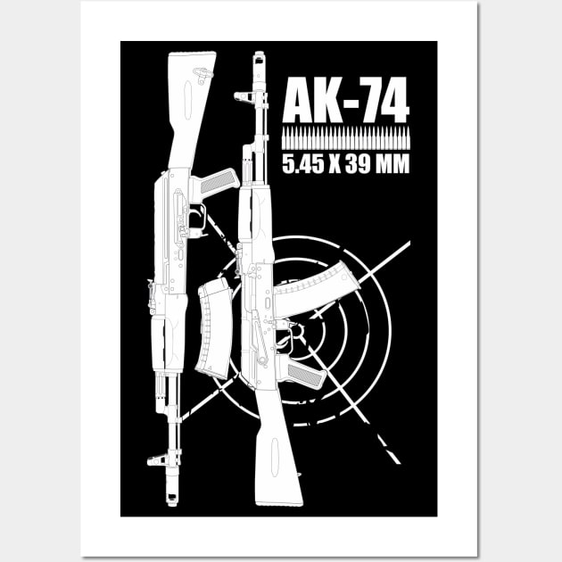 AK-74 Kalashnikov Assault Rifle (two sides) Wall Art by FAawRay